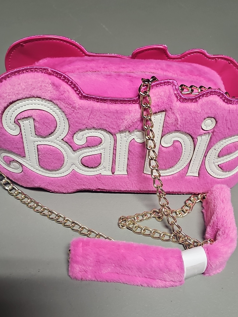 Barbie The Movie NWT Pink Barbie Logo XBody Plush Bag Limited Edition - Picture 2 of 11